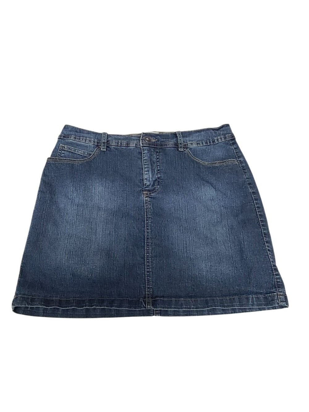 St Johns Bay Womens Classic Denim Jean Skort Skirt 8